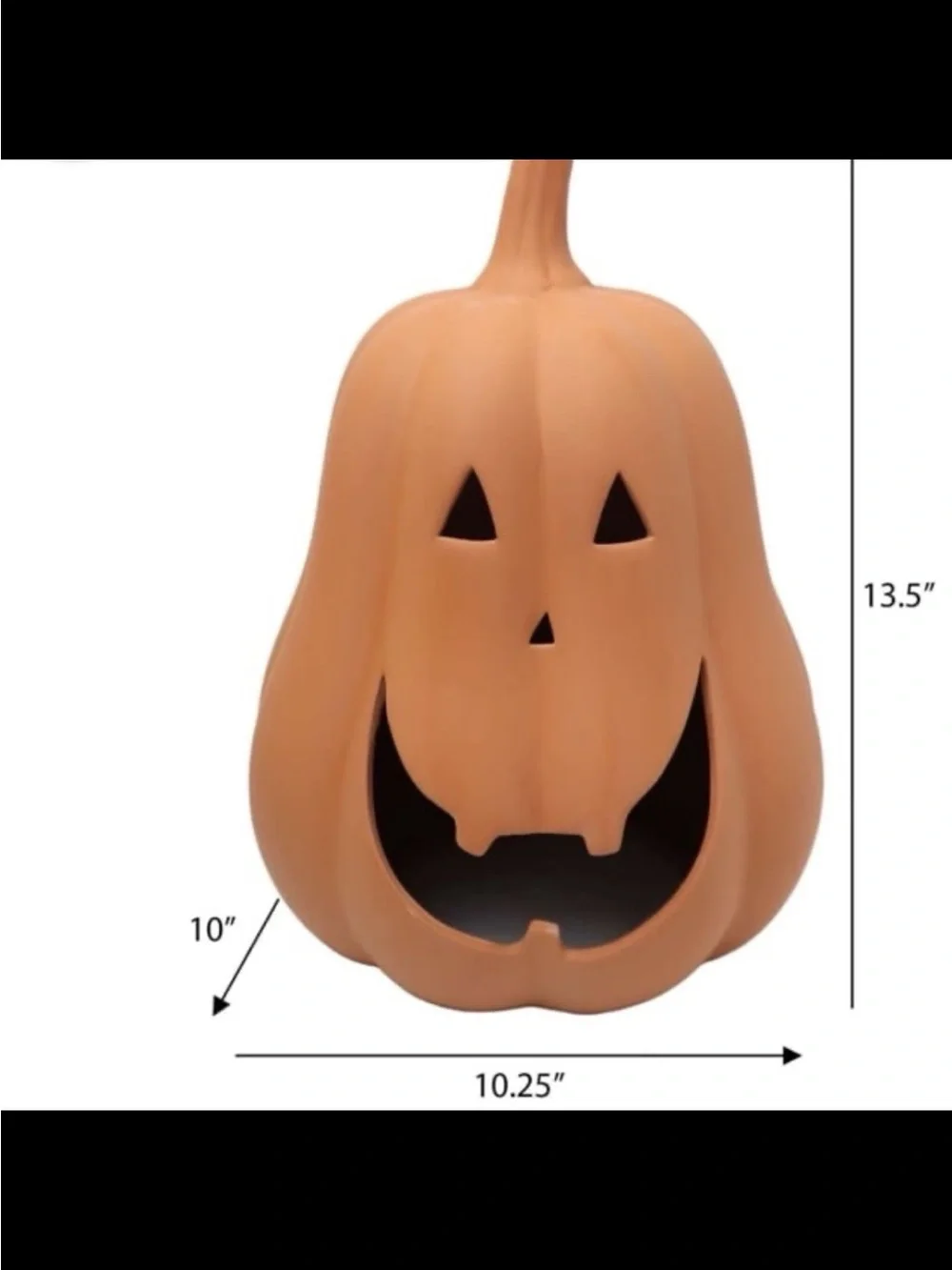 Jack-o'-Lantern Decoration, Terracotta, 10.25